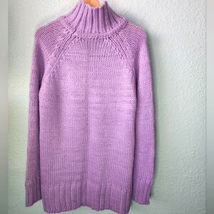 Vici oversized turtleneck sweater high low soft lavander NWOT